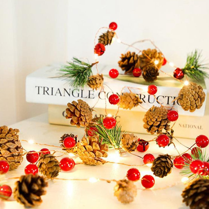LED Copper Wire Lamp for Christmas Pine Cone Decoration 2M 20 Lights