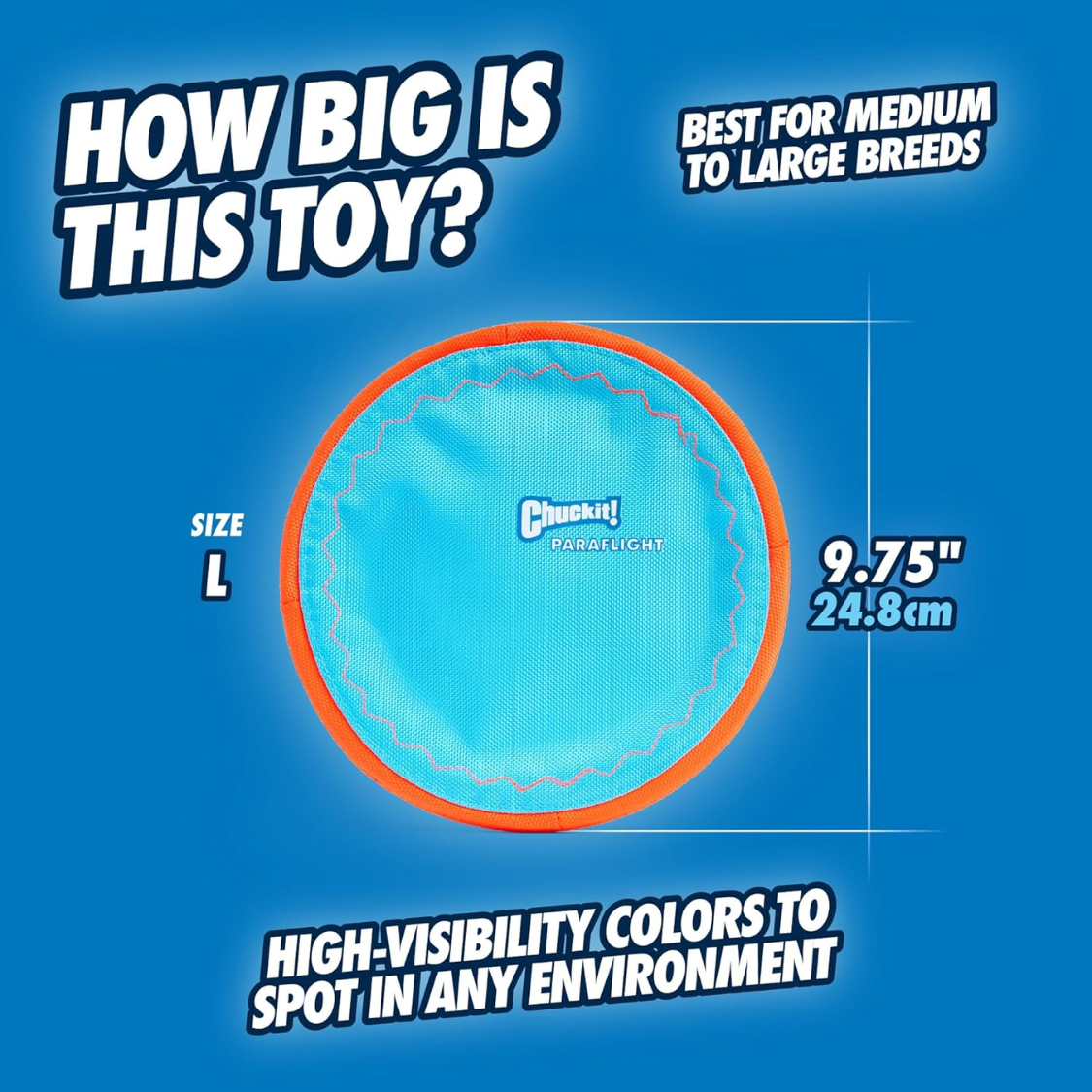 Dog Flying Disc Toy Water Floatable Durable Nylon Soft Rubber Edges for Medium & Large Dogs