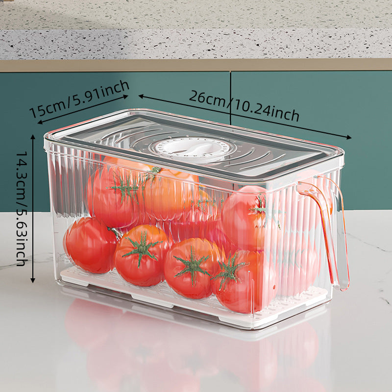 Food-Grade Transparent Drainable Refrigerator Storage Container Set
