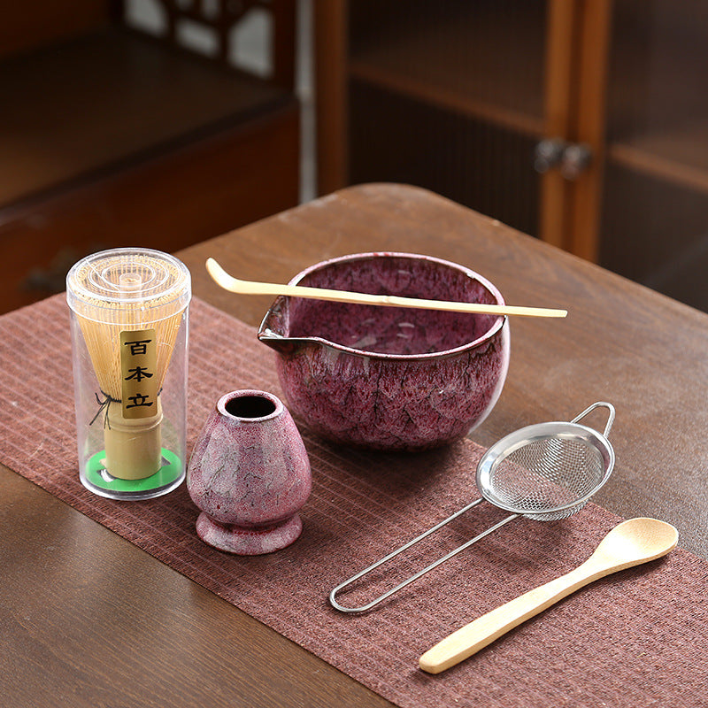 Japanese Matcha Tea Set with Brush Tool Gift Box - Multiple Colors