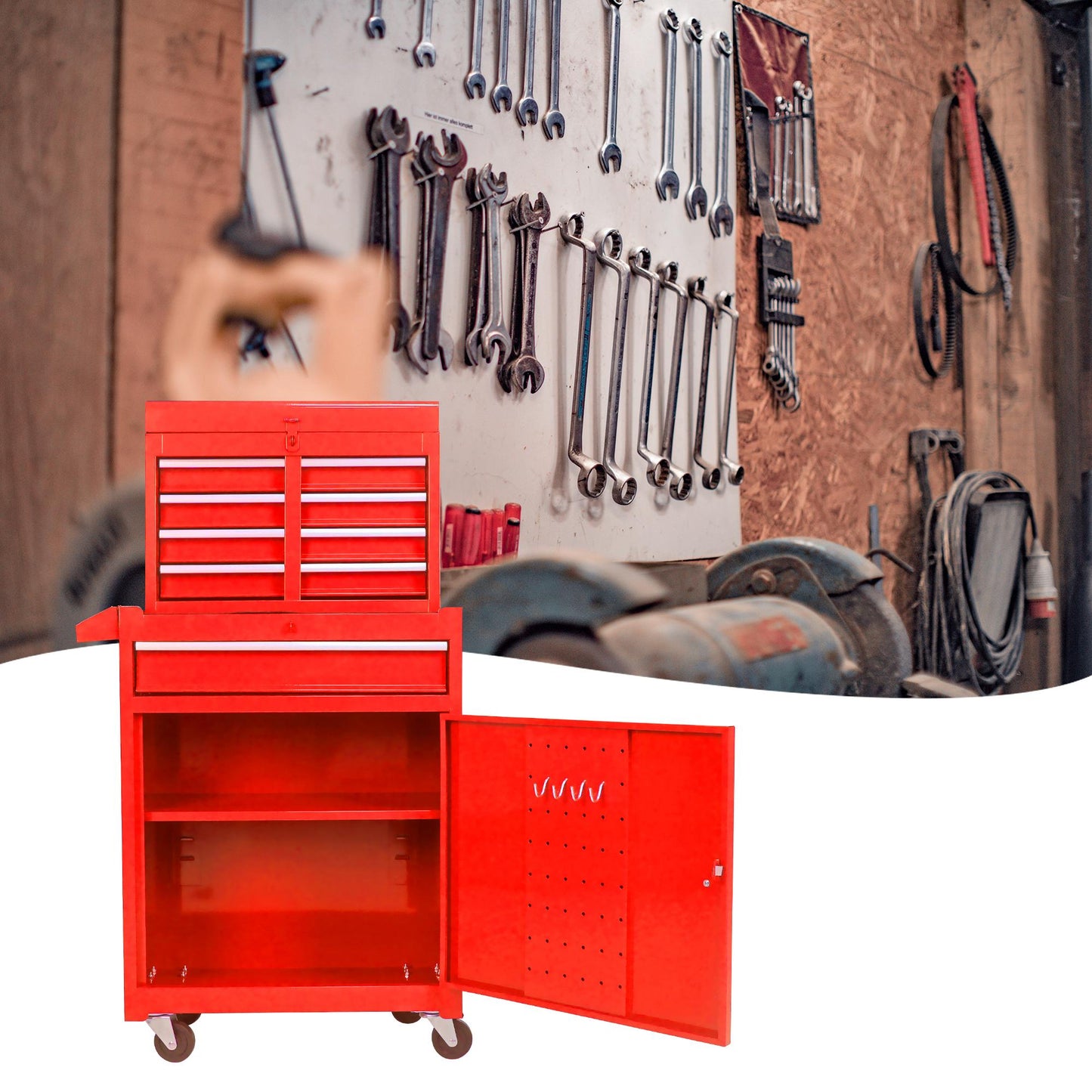 Removable 5-Drawer Metal Tool Storage Cabinet - Garage & Workshop