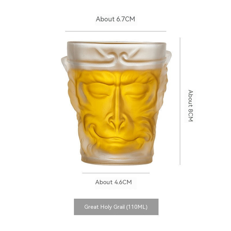 Large Capacity Crystal Glass Tea Cup - 110ml with Gold Hoop & Sun Dasheng Design