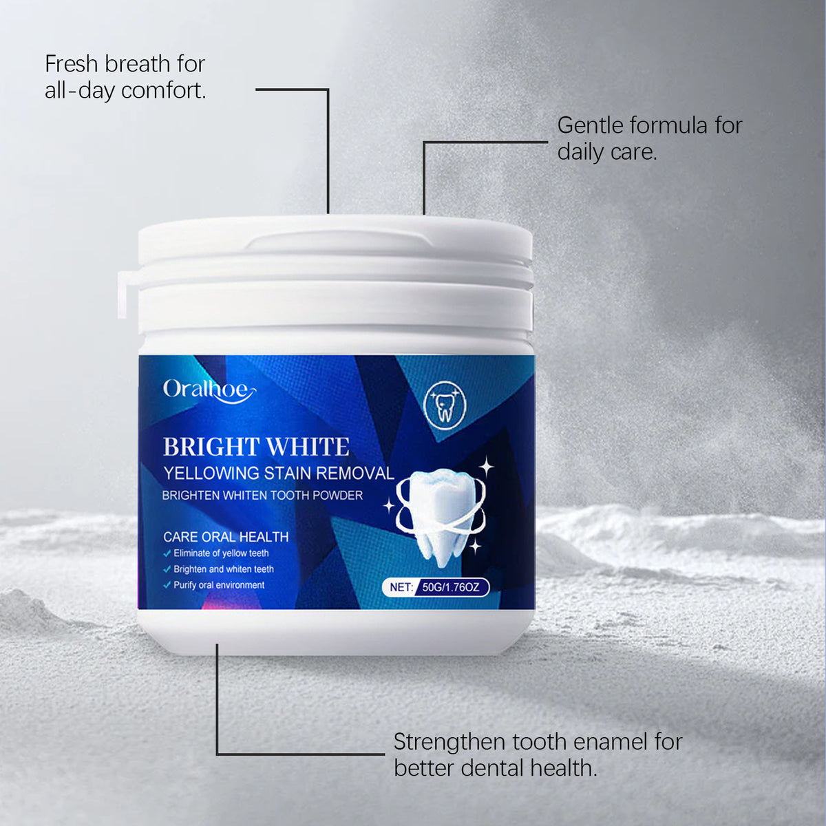 Mint Toothpowder Mild Ingredients Clean Teeth Stains Care
