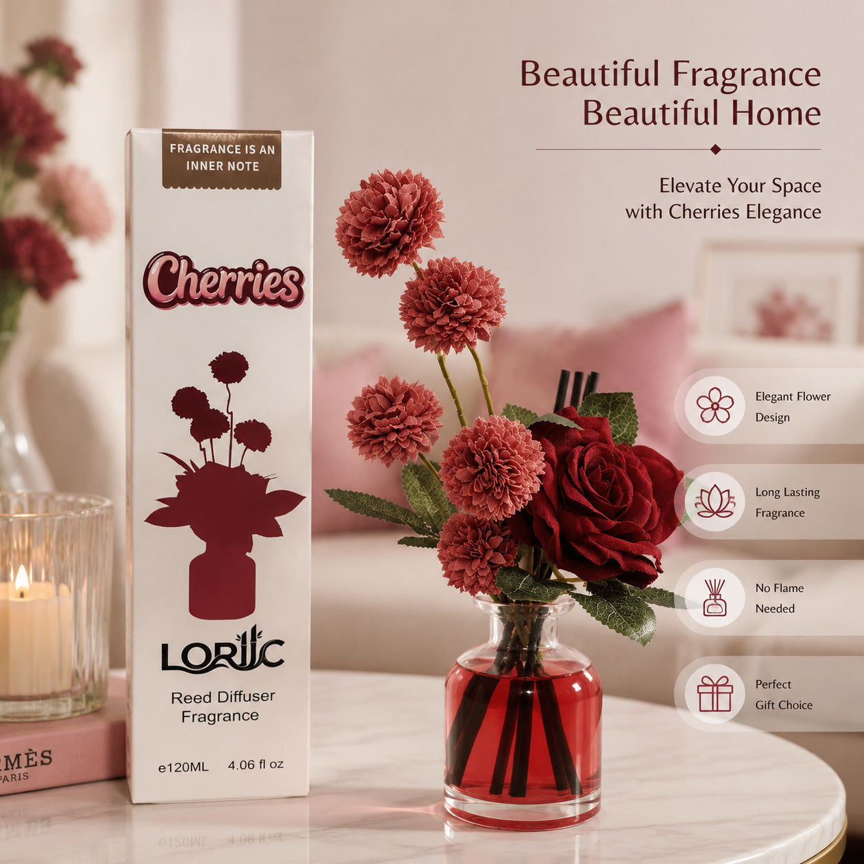 Gardenia Aromatherapy Essential Oil 120ml - Long-lasting Indoor Fragrance