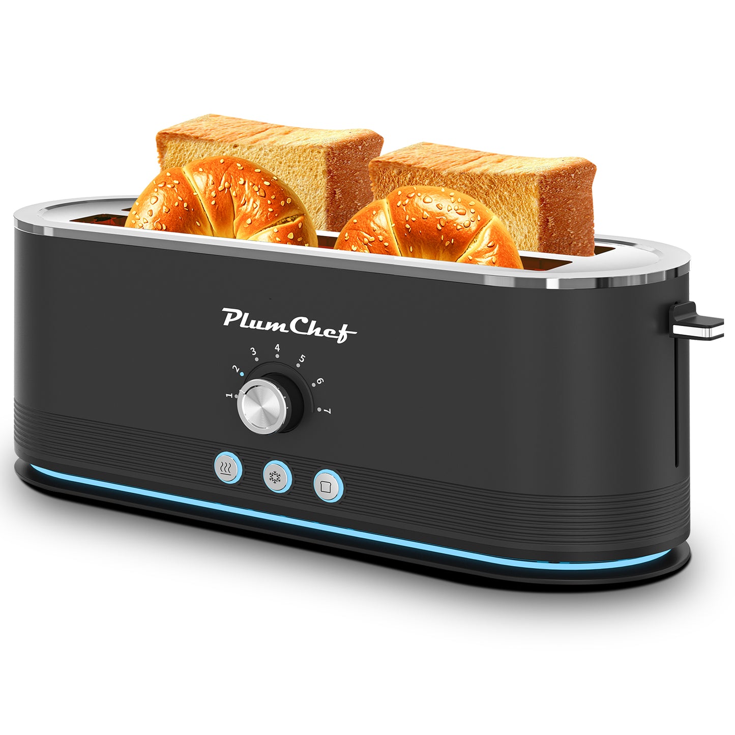 4-Slice Stainless Steel Toaster with 7 Browning Settings - Black