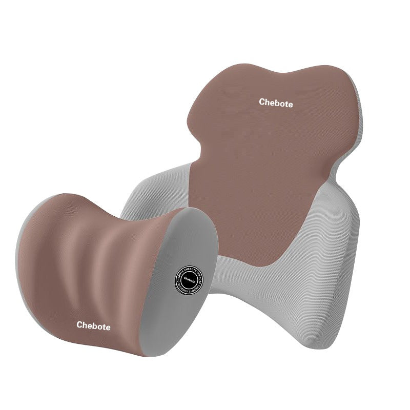 Adjustable Memory Foam Headrest & Waist Support Pillow Set for Car Seat Comfort