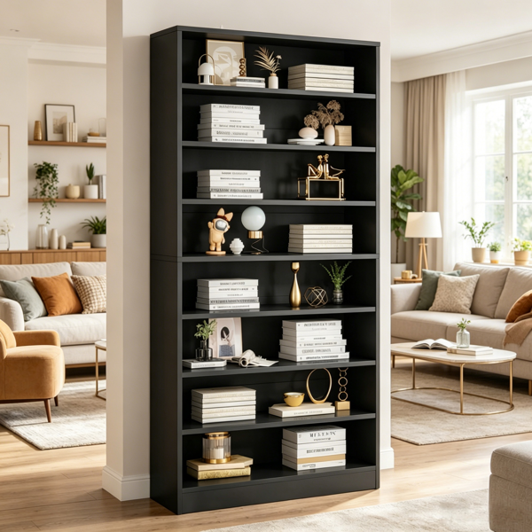 Sleek Minimalist Bookshelf Storage Cabinet - Space-Saving Design