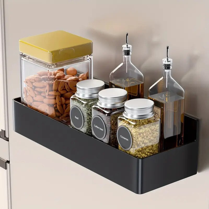 Magnetic Plastic Kitchen Shelf Rack Set - 2-Piece Wall Mount