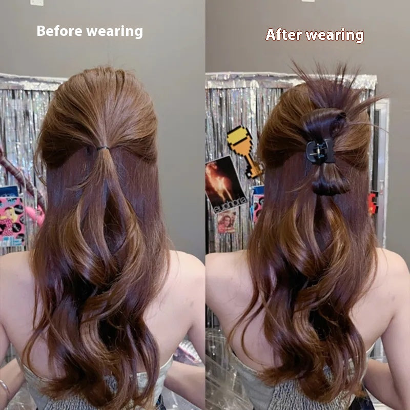High Ponytail Hair Grip with Fountain Kick Shuttlecock for Female Hair Volume