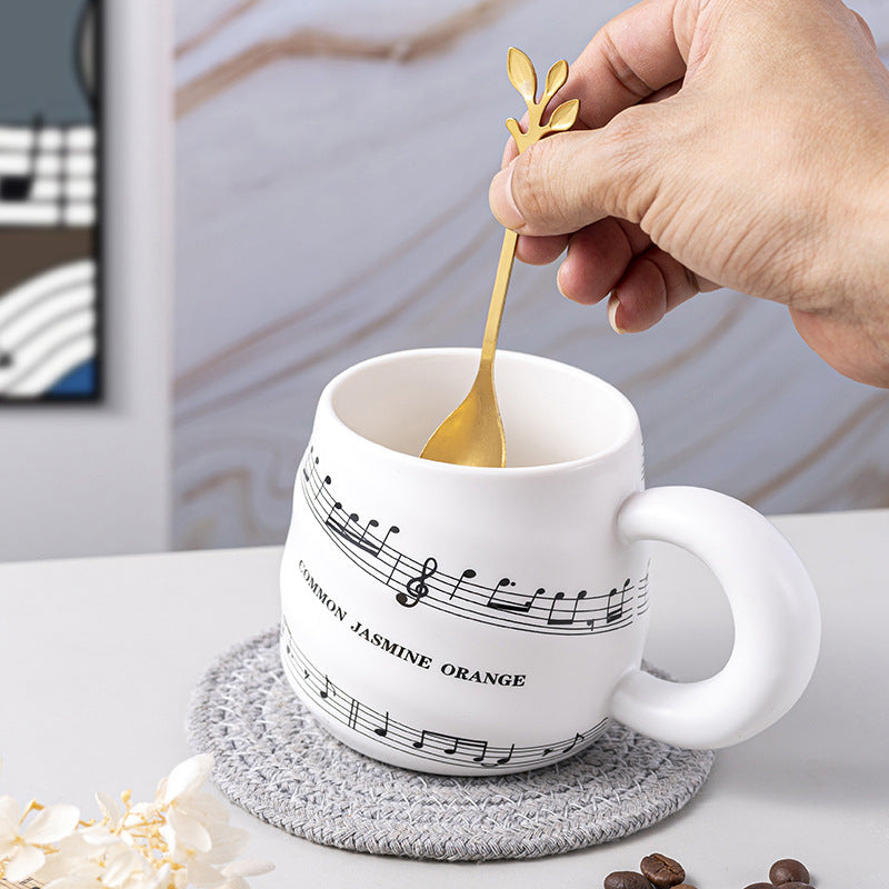 Ceramic Music Mug with Spiral Design - High-End Coffee Cup, 420ML