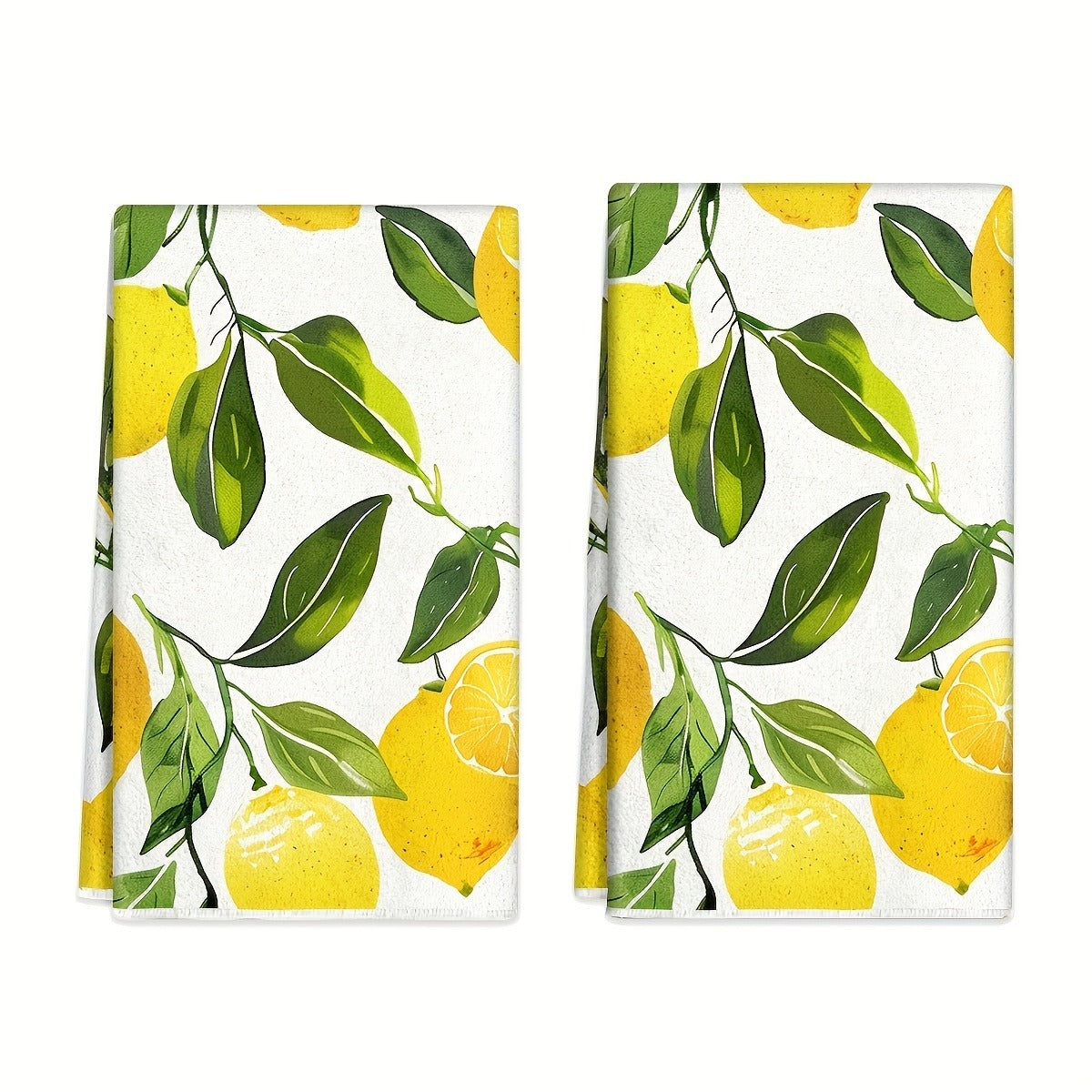 Green Lemon Dishwashing Scouring Pad Set - Microfiber Kitchen Cleaning Sponges