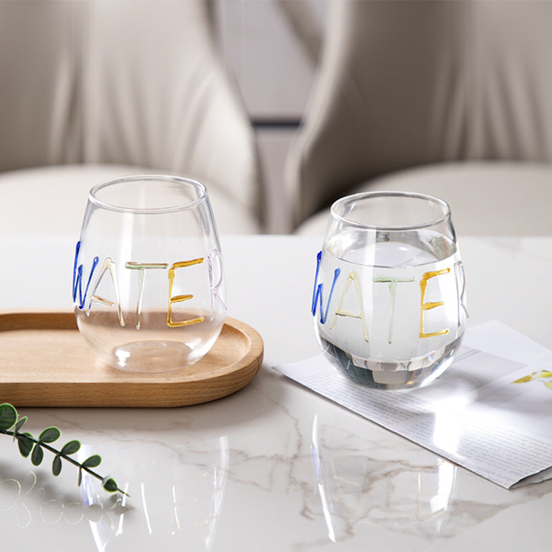 Egg-Shaped Glass Milk Drink Cup - 401-500ml Borosilicate Drinking Glass