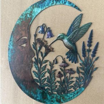 Moon Fairy Wall Decoration Iron Craft Hanging Ornament for Home & Garden