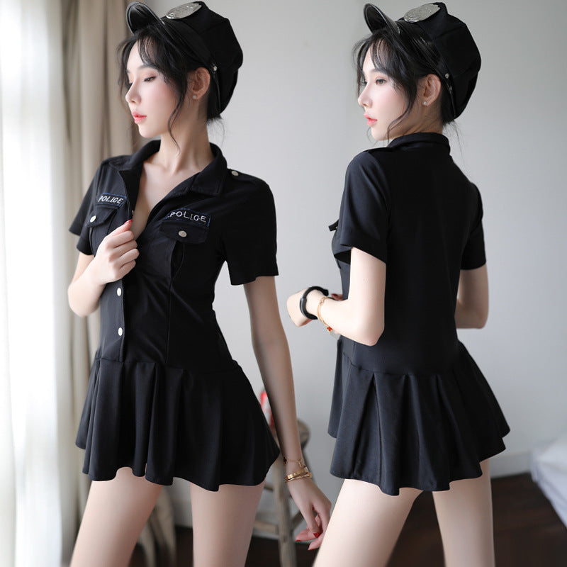 Erotic Cosplay Dance Costume - Black One Size Lingerie Outfit
