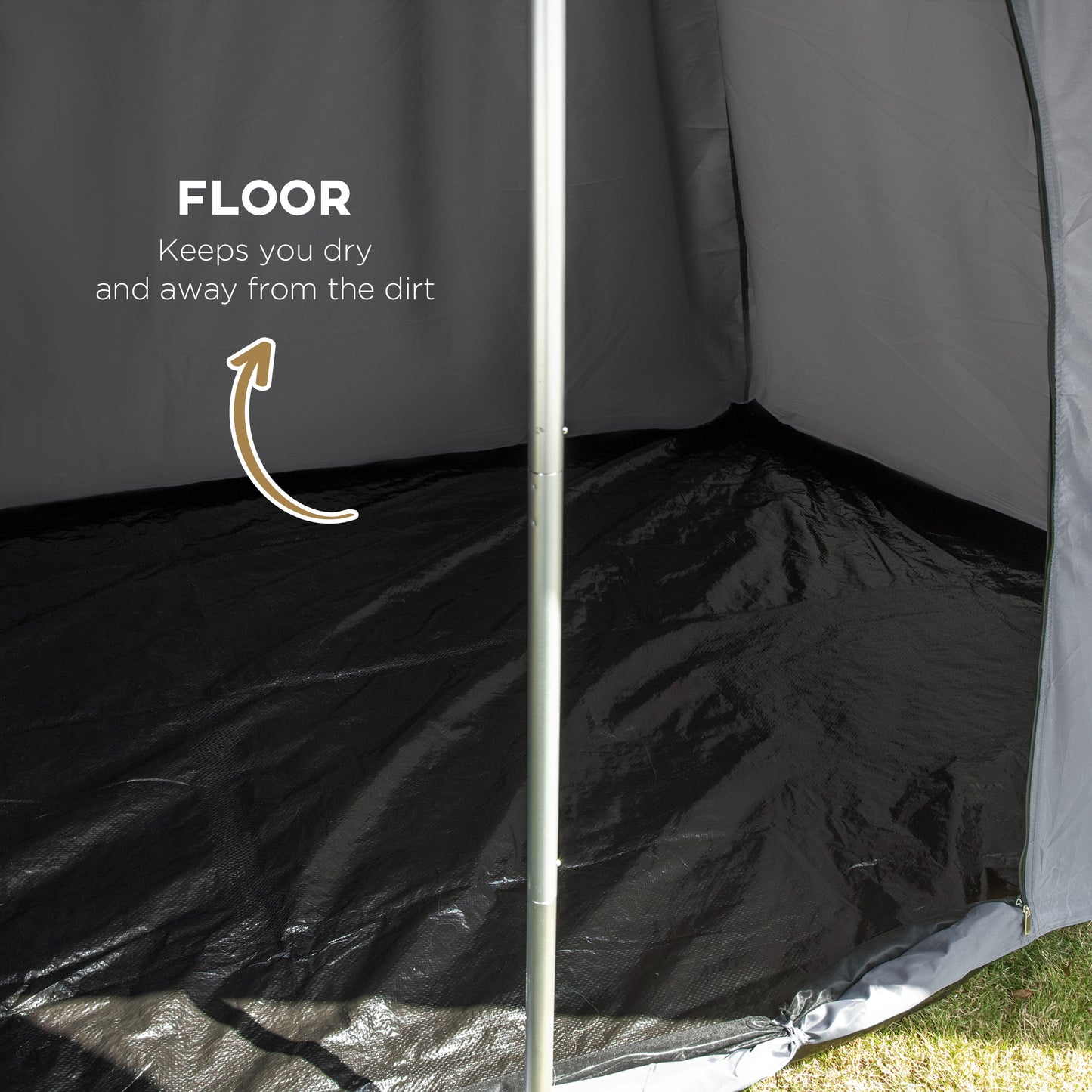 Waterproof Teepee Tent with Porch Area for 2-3 Persons - Coffee