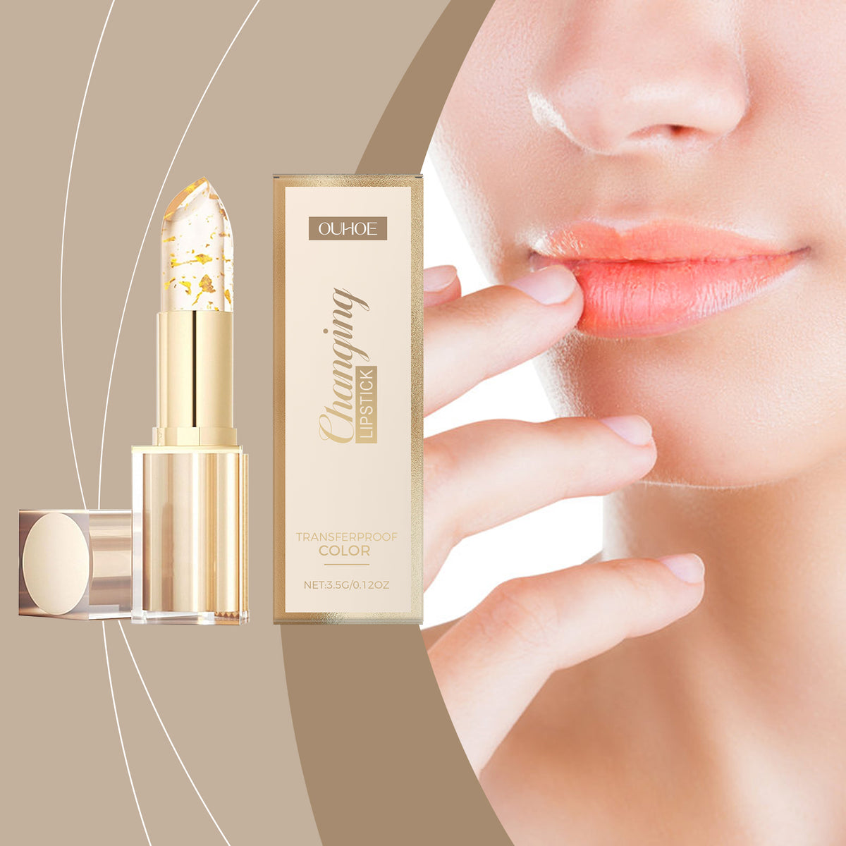 Gold Leaf Color-Changing Nourishing Lipstick 3.5g – Hydrating Lip Makeup