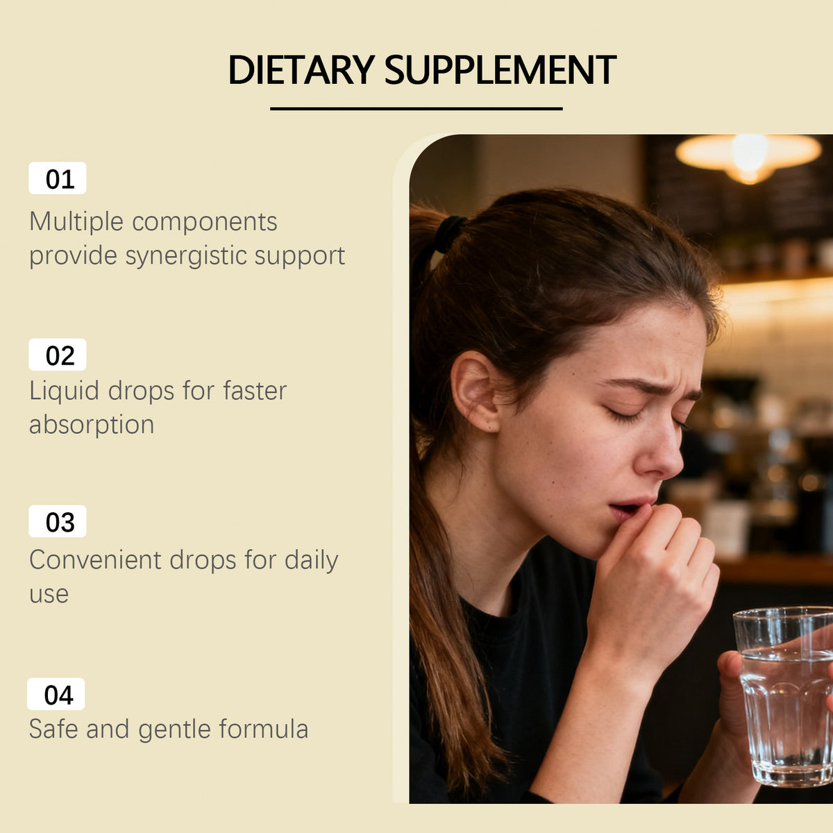 Immune Support Supplement Drops with Vitamin D3 & Omega-3 - 60ml
