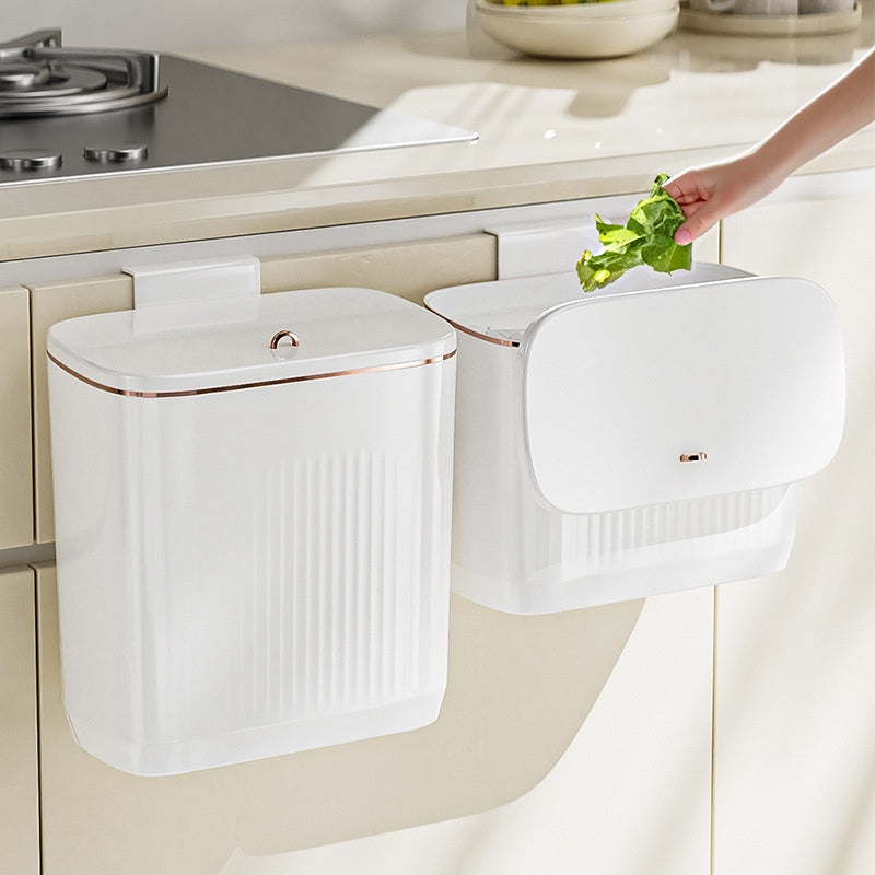 Wall-Mounted Kitchen Trash Can Large Capacity Punch-Free Household Storage Bin