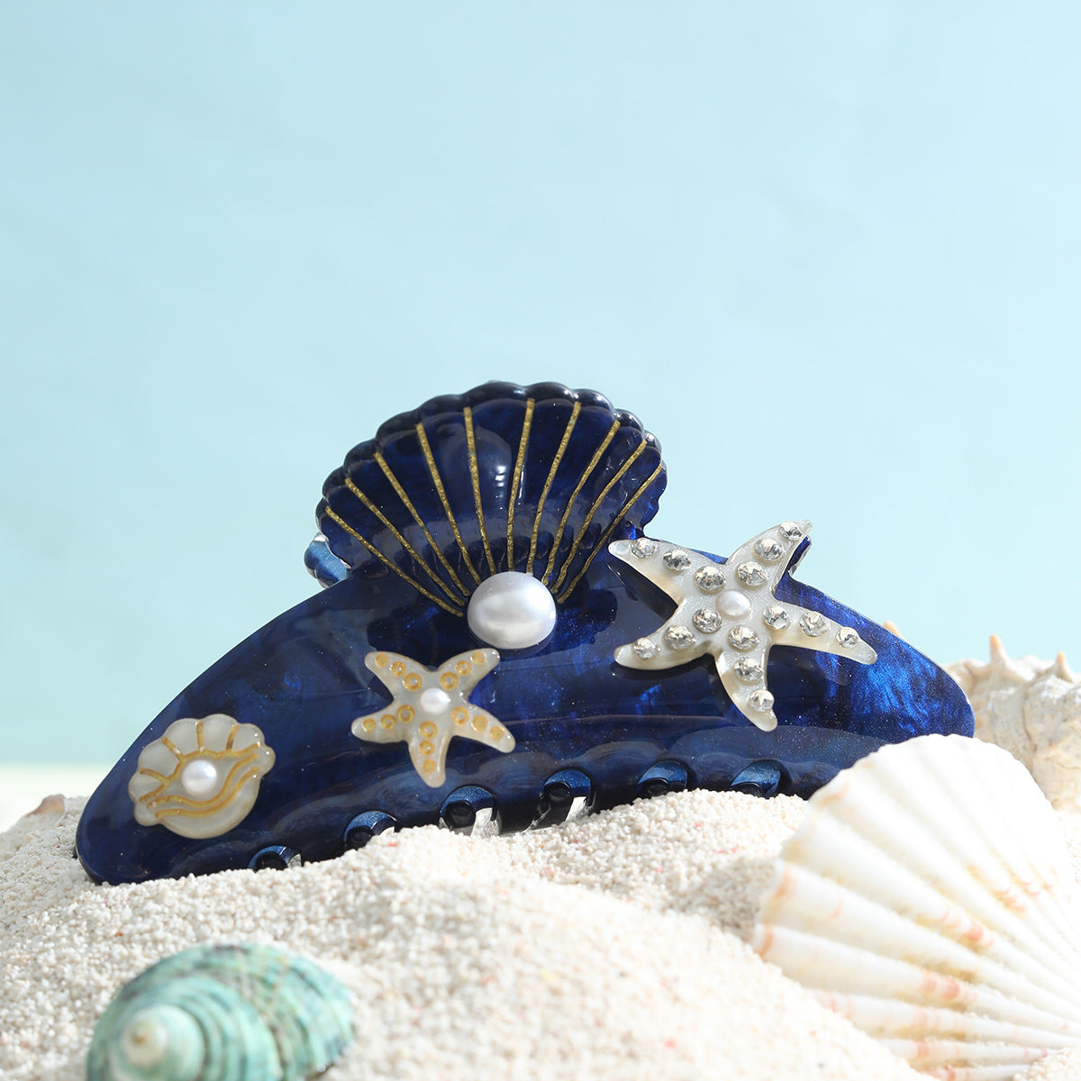 Acrylic Starfish Shell Hair Barrette