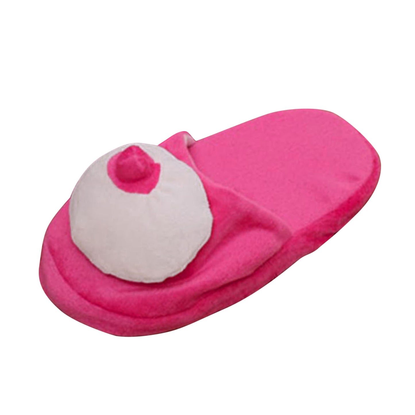 Cotton Slippers for Men and Women - Plush Flat House Slippers in Rose Red