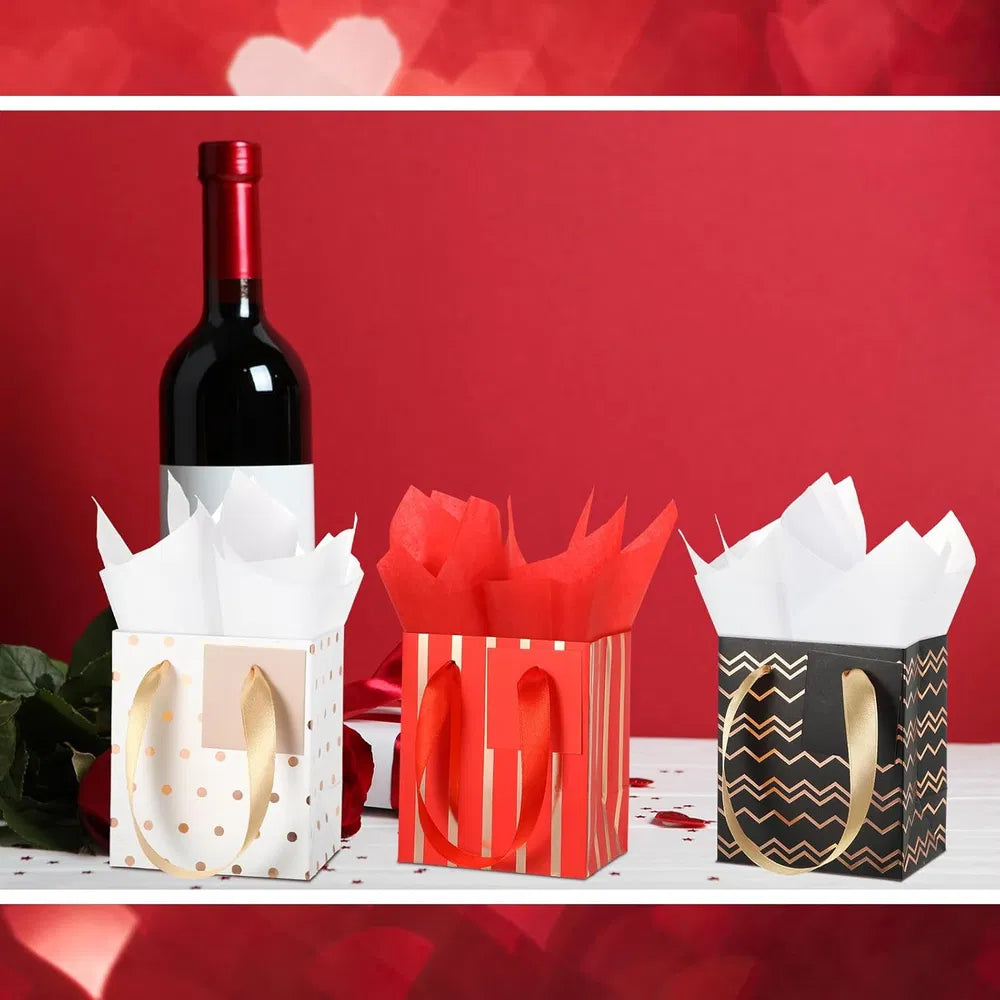 Mini Metallic Gift Bags - 12 Pcs with Handles for Parties