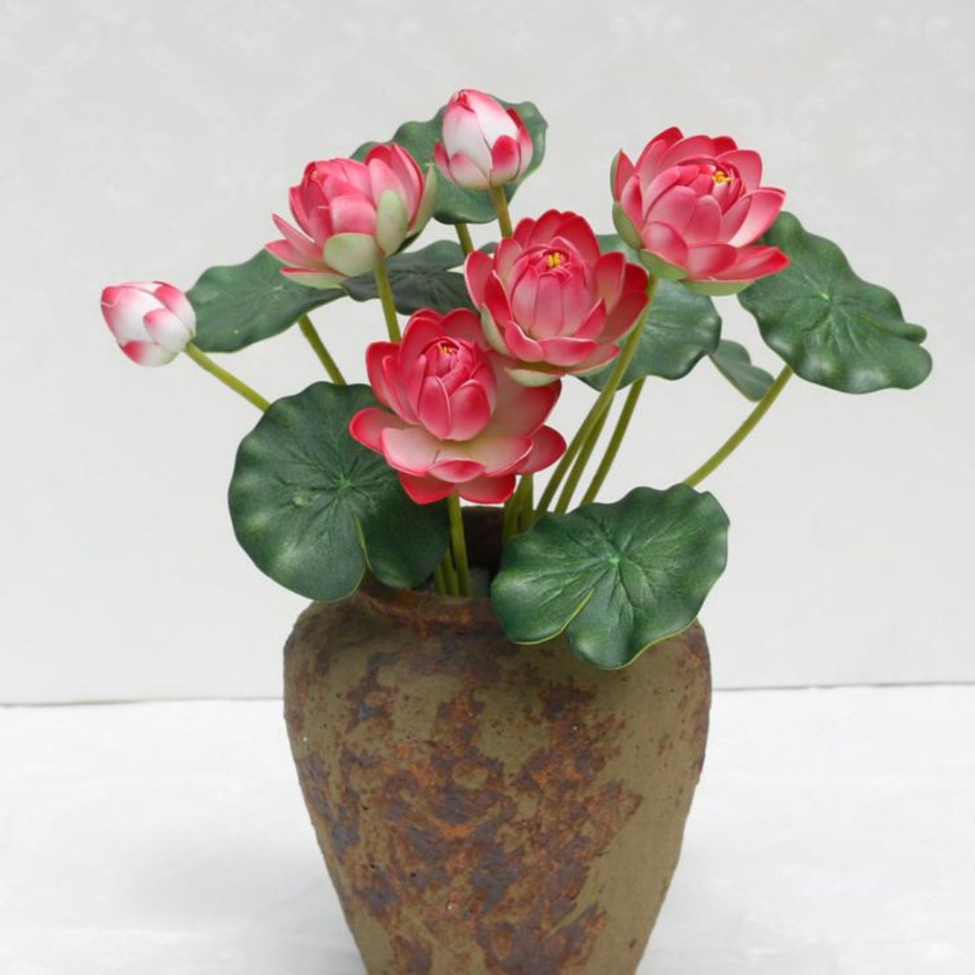 Artificial Lotus Water Lily Flower Decor - Small Silk Flower for Garden & Home