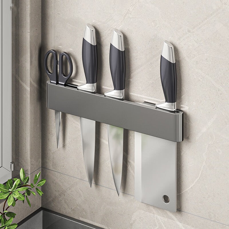 Multi-Functional Wall-Mounted Kitchen Shelf Organizer - Modern Steel Storage Rack
