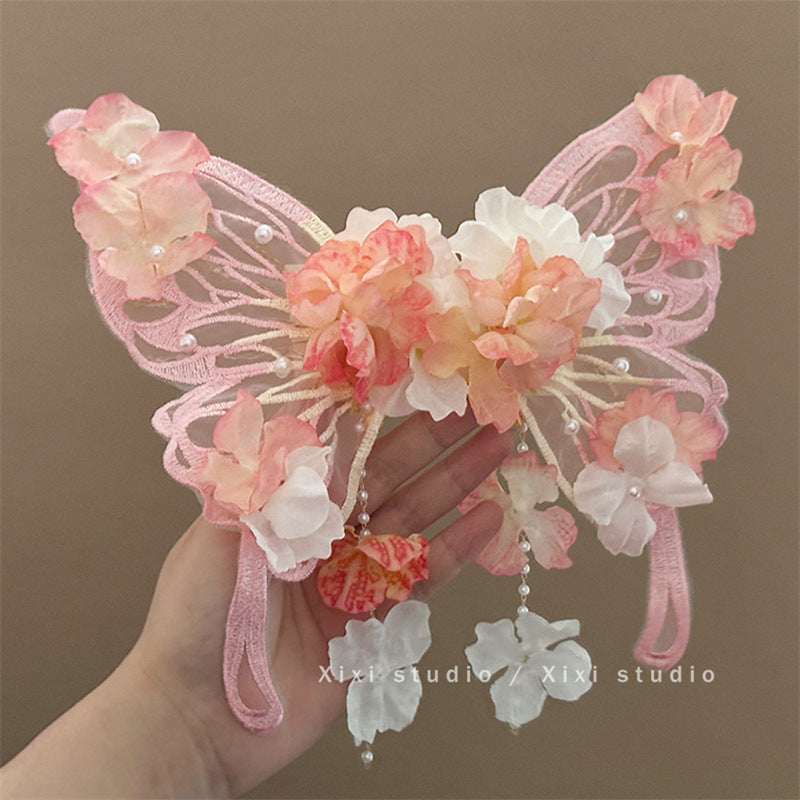 Large Butterfly Hair Clip Silk Flower Hair Accessory for Women