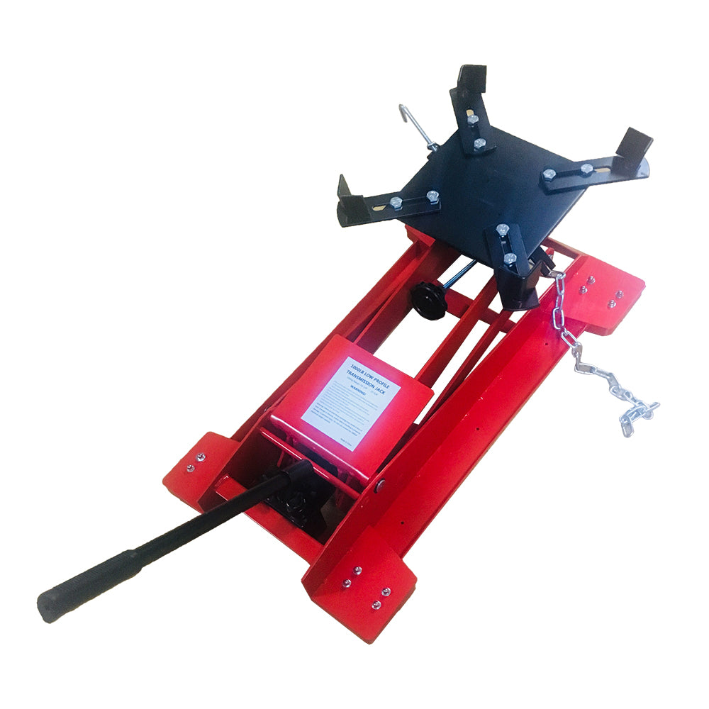 Hydraulic Transmission Jack 0.5 Ton Low Profile Steel Heavy Duty Tool - Red