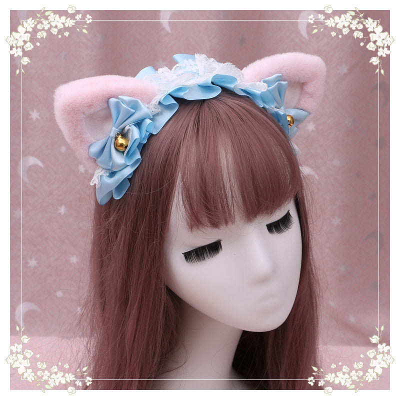 Lolita Cat Ear Headband with Lace - Hair Accessory