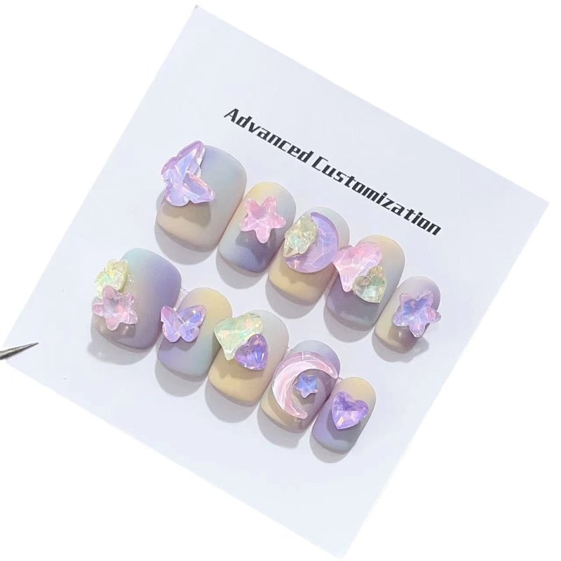 Hand-Painted Stick-On Nail Art Crystals - Removable