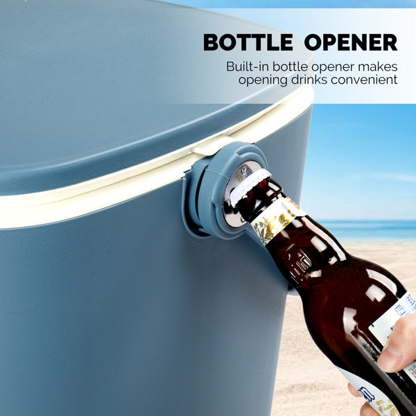 4 Gallon Portable Outdoor Cooler Table with Lid & Bottle Opener