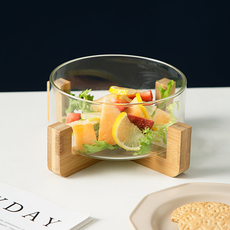 Glass Salad Bowl Large & Small Sizes - Durable Tableware for Fresh Salads