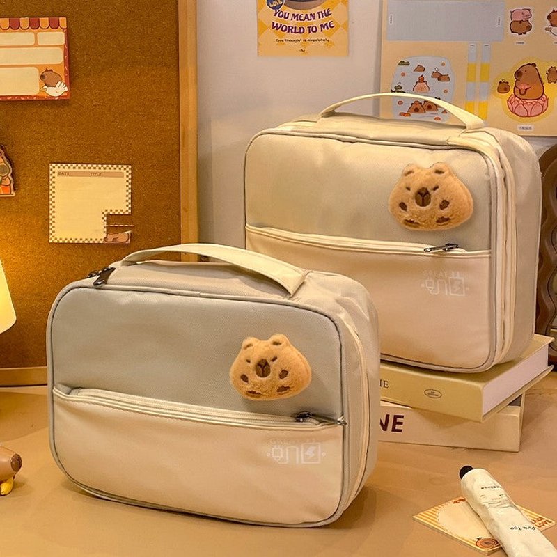Large Capacity Multi-Function Cosmetic Bag with Multiple Layers for Travel and Storage