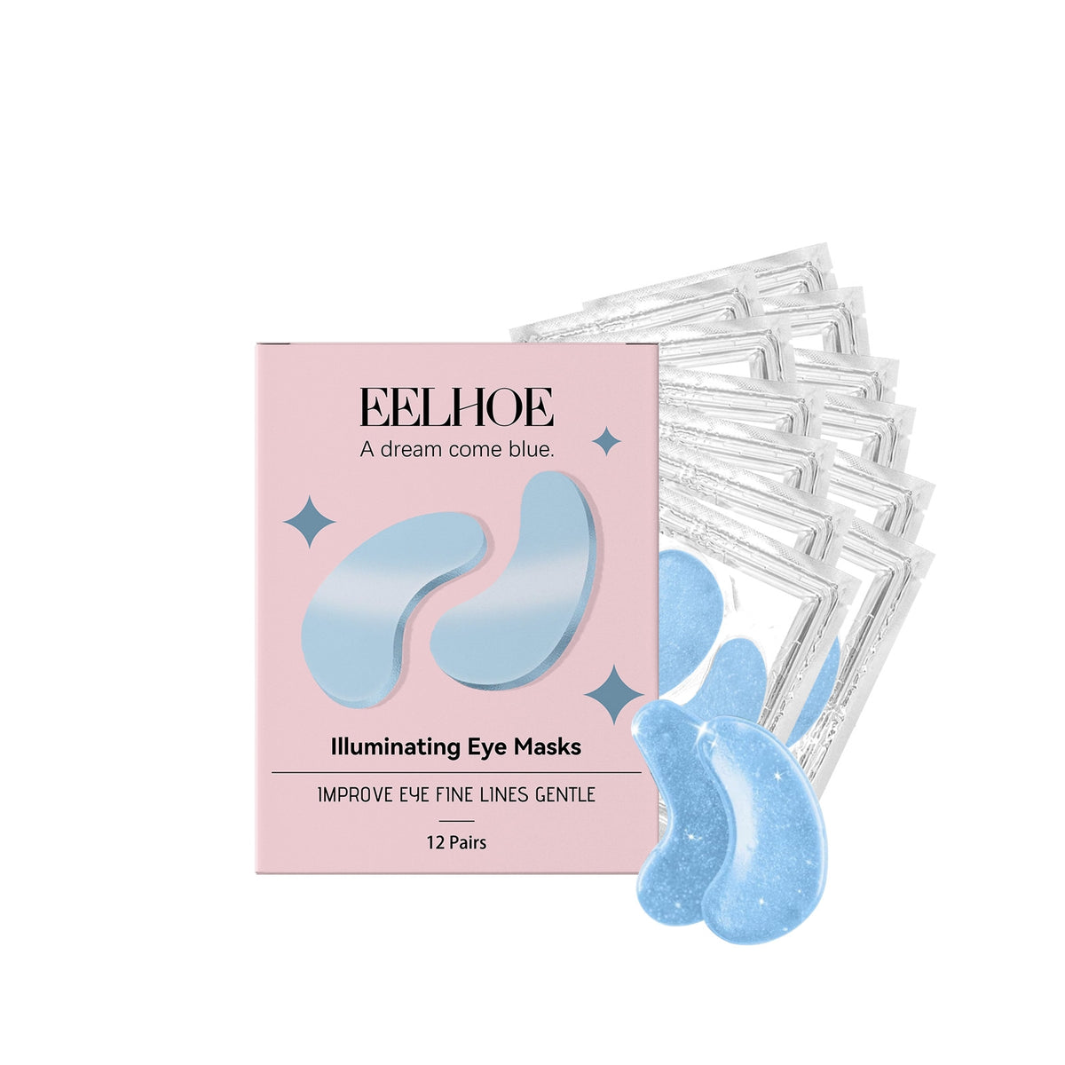 Wrinkle-Resistant Eye Mask for Dark Circles and Puffiness - 12 Pairs