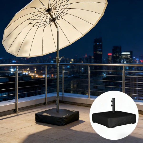 Outdoor Umbrella Base - Heavy Duty Metal with Sandbag Cover