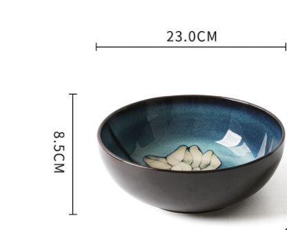 Hand-Painted Ceramic Bowls and Plates - Creative Under-glaze Dinnerware Set