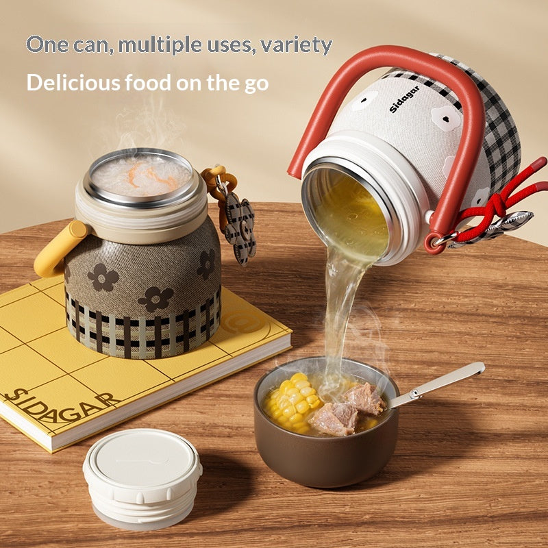 Portable Stainless Steel Lunch Box with Lid for Students and Office
