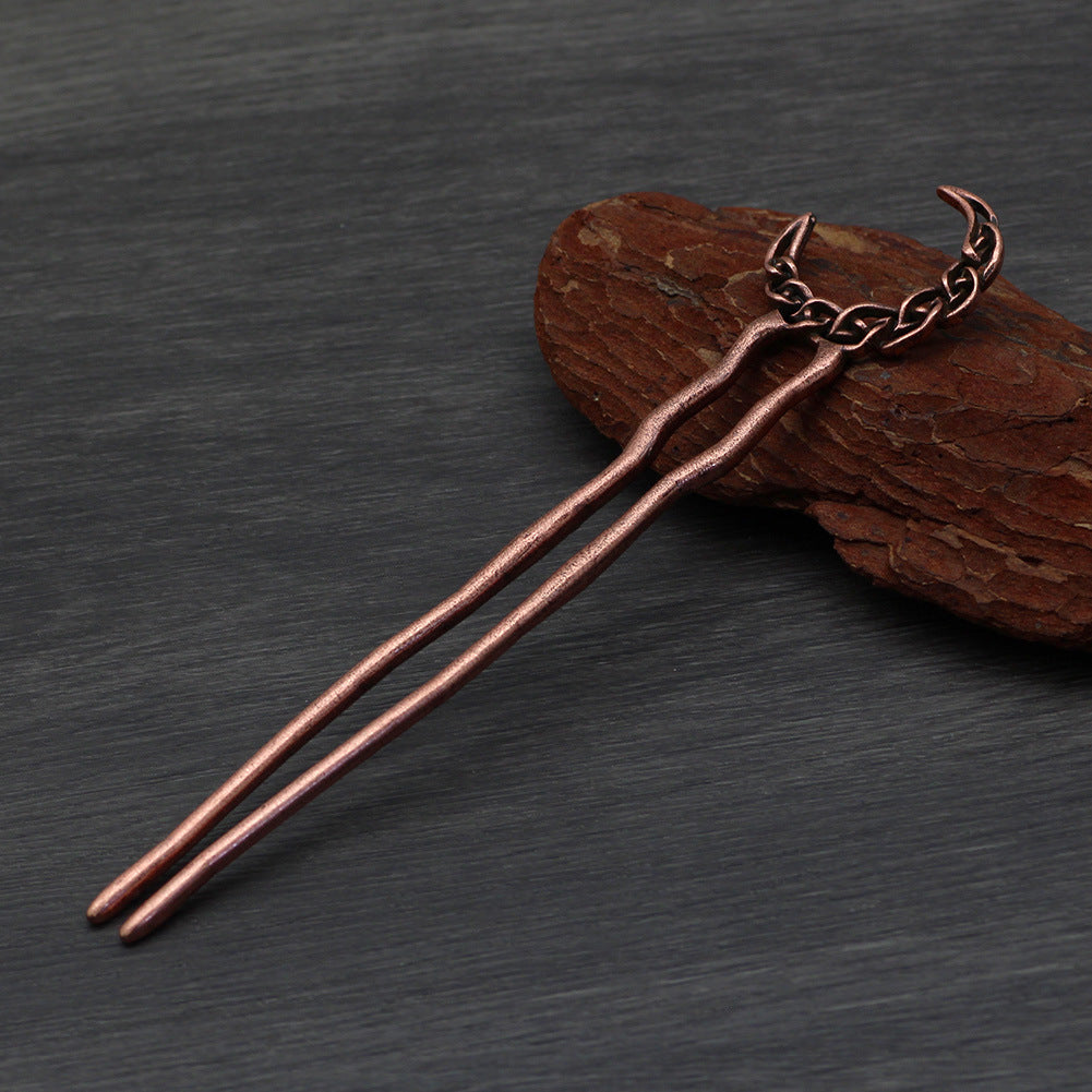 Simple Moon Hairpin - Geometric Alloy