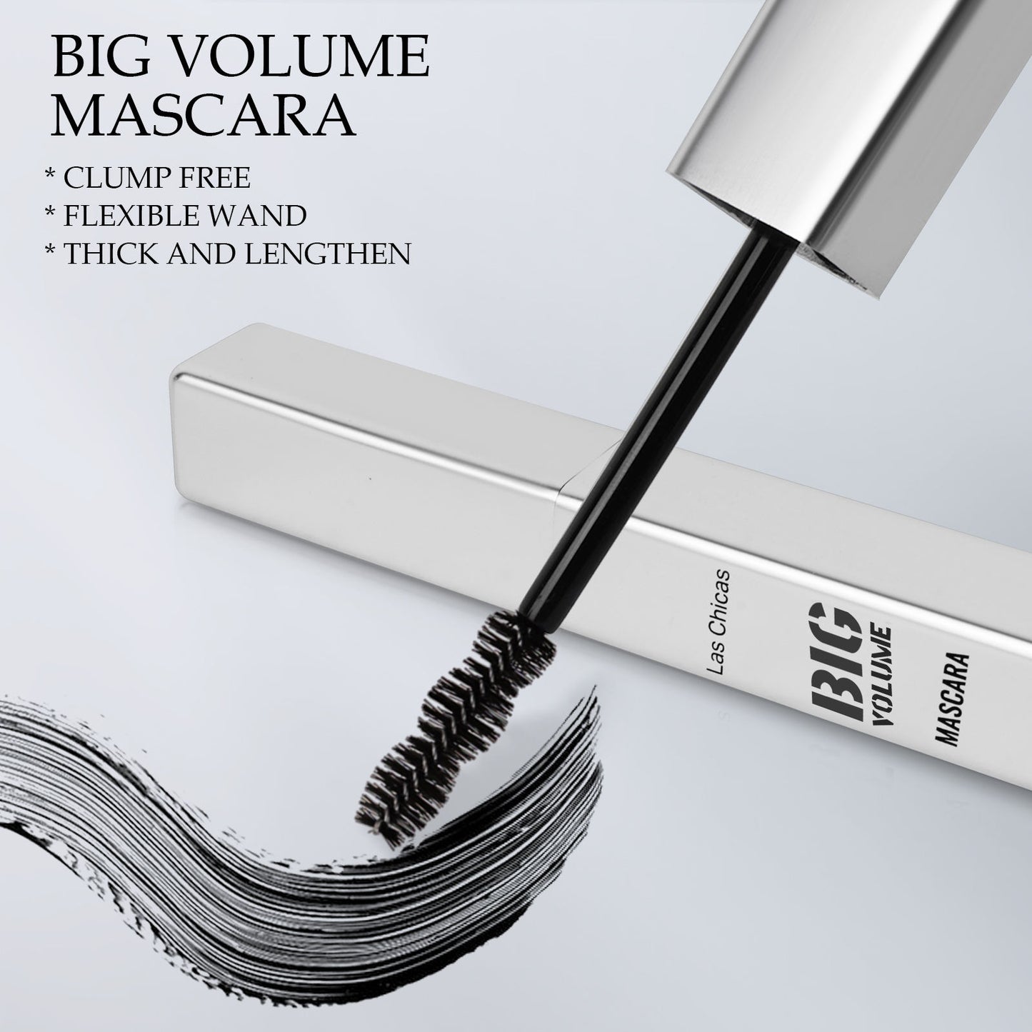 2-Pack Waterproof Volumizing Mascara - Long-Lasting Black Lengthening Cream