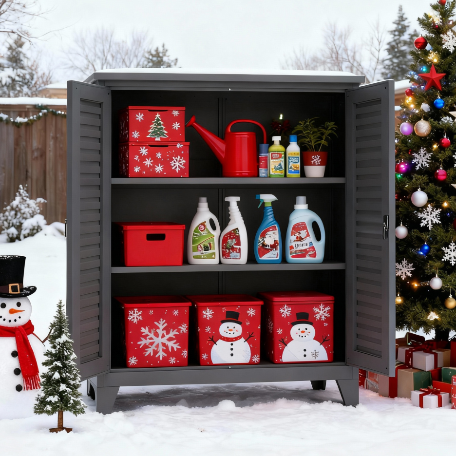 47'' Tall Metal Tool Storage Cabinet - Slate Color