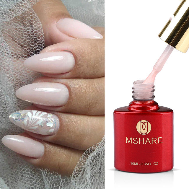 Builder Nail Extension Gel Set - Self-Leveling, Milky White & Color Variants