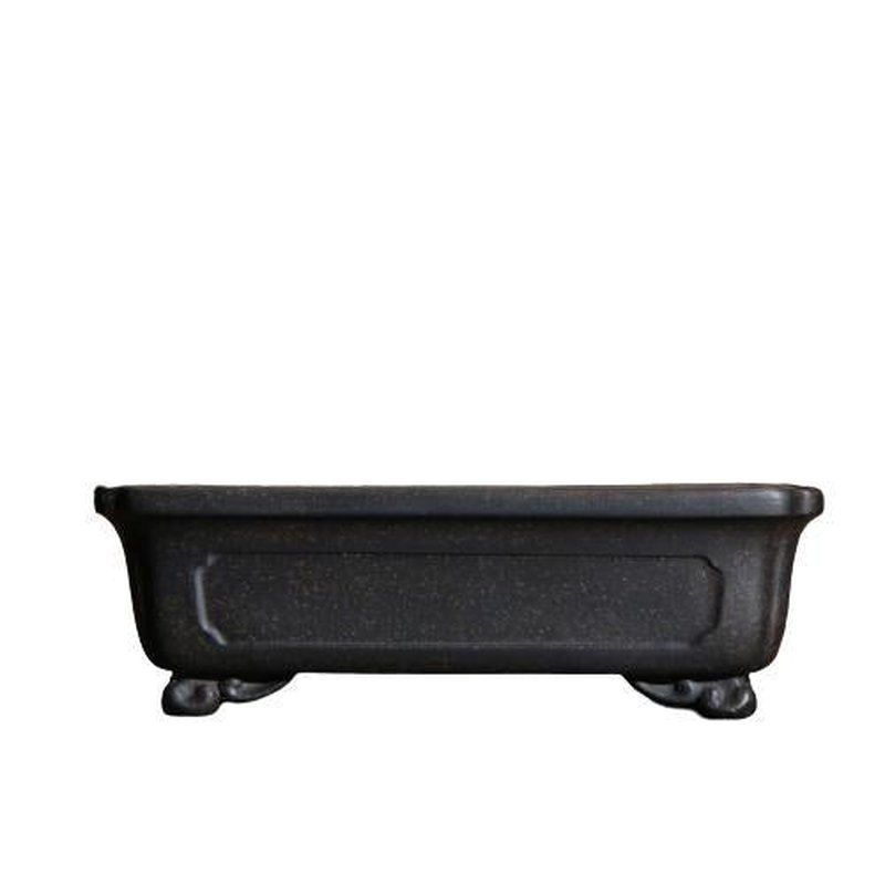 Purple Sand Flower Pot with Rectangular Zen Design - Bronze Finish