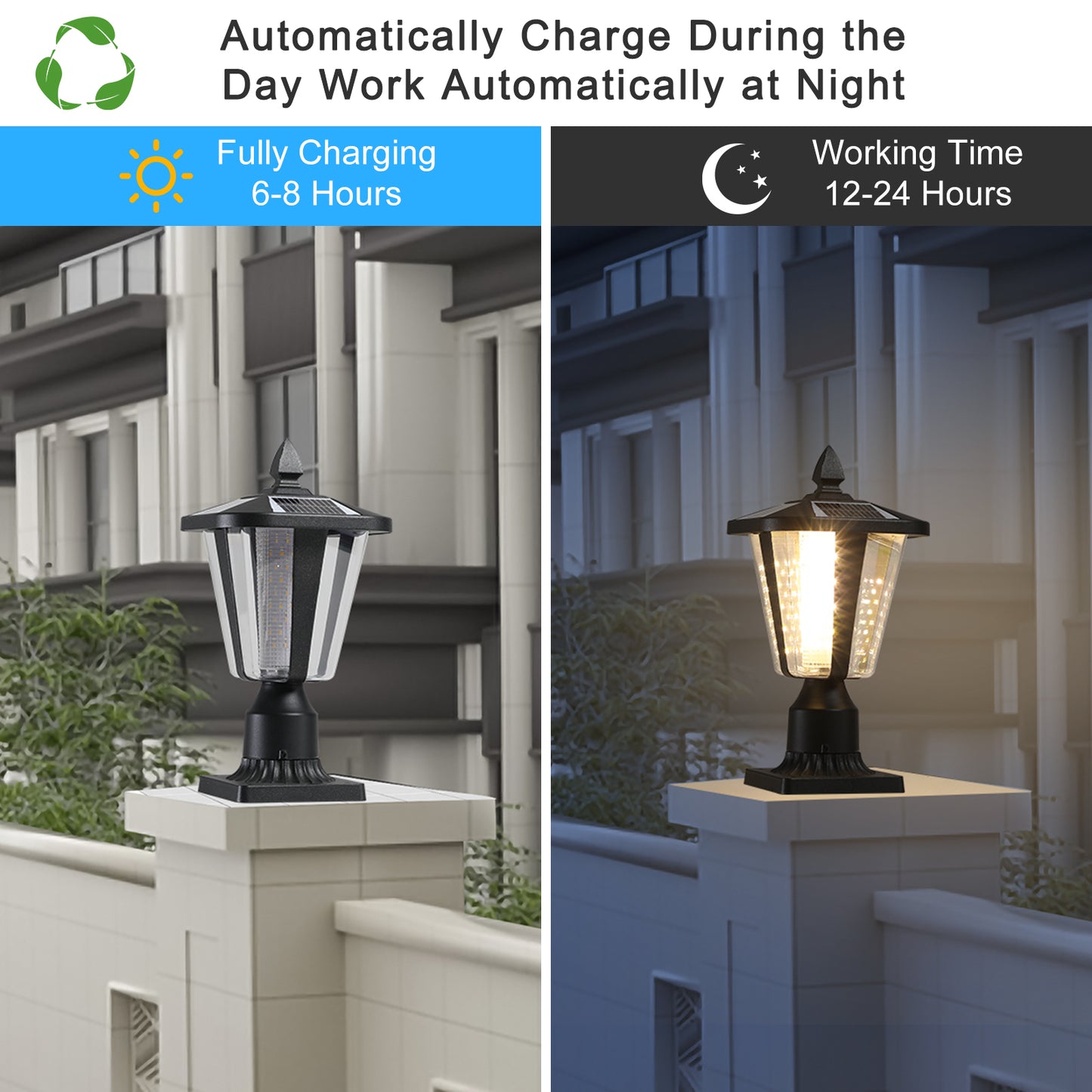 Solar Powered Outdoor Lantern - Modern LED Garden Light