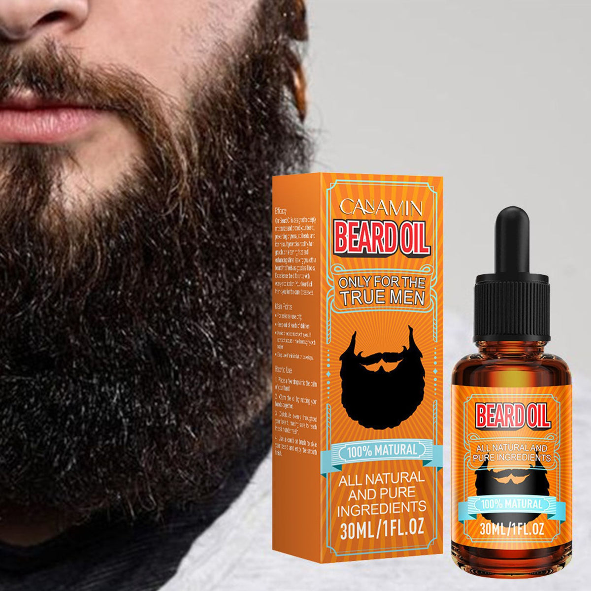 Beard Growth Oil 30ml Natural Nourishing Oil for Healthy Beard & Skin