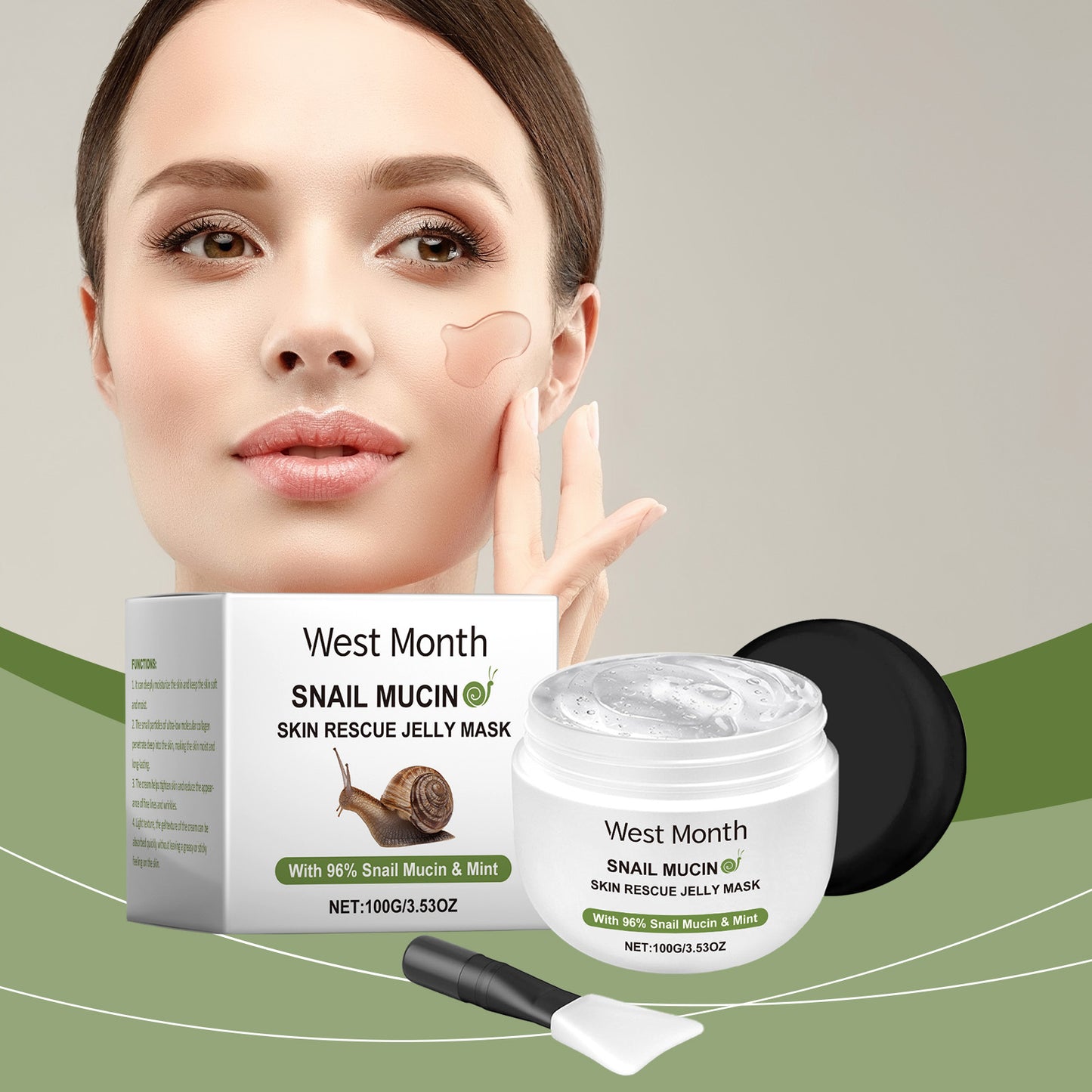 Snail Secretion Jelly Facial Mask - Moisturizing & Skin Repair Treatment