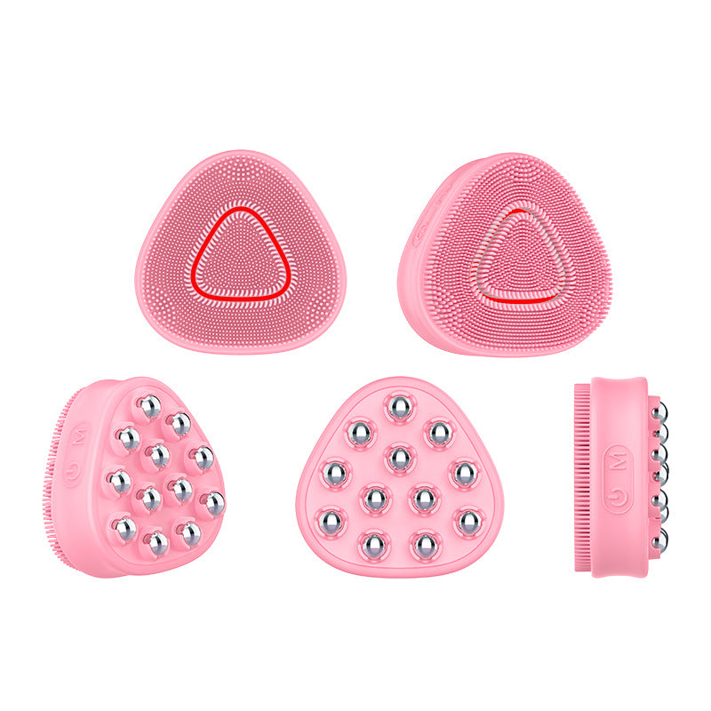 Electric Silicone Facial Cleansing Device with Multi-Gear Light Therapy