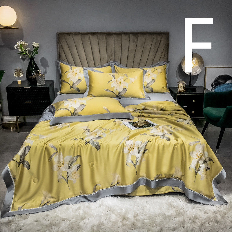 Tencel Summer Quilt Set - Breathable Air-Conditioning Bedding 4-Piece