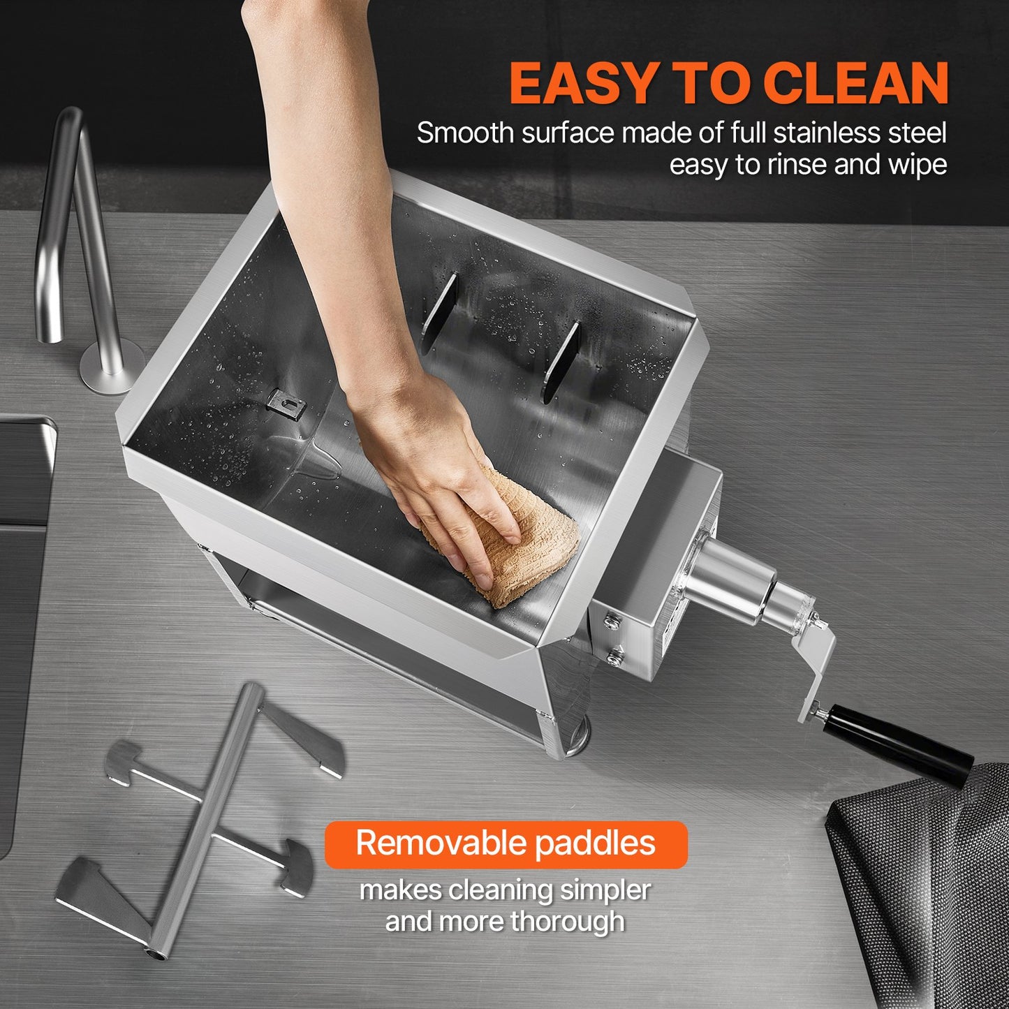 Manual Meat Mixer - 15LB Capacity Sausage Mixing Machine