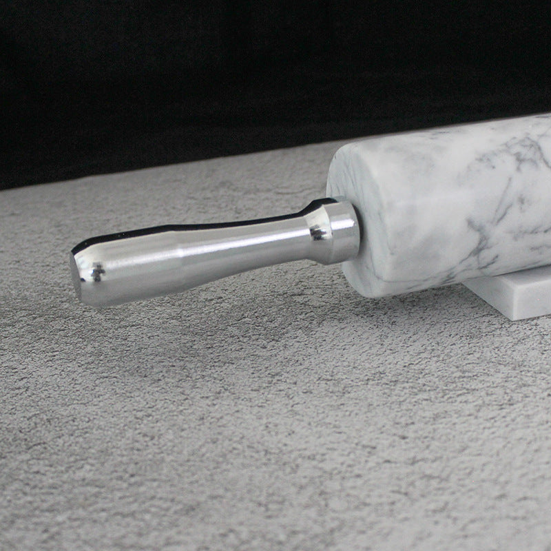 Marble Rolling Pin - Natural Stone Kitchen Tool, 45cm Grey